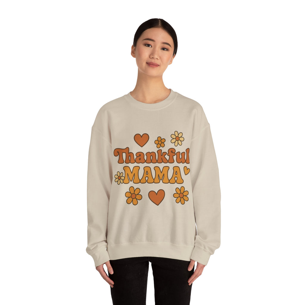 Thankful Mama Crewneck Sweatshirt | Cozy Gift for Moms, Fall Fashion, Family Gatherings, Gratitude Sweater, Thanksgiving Outfit