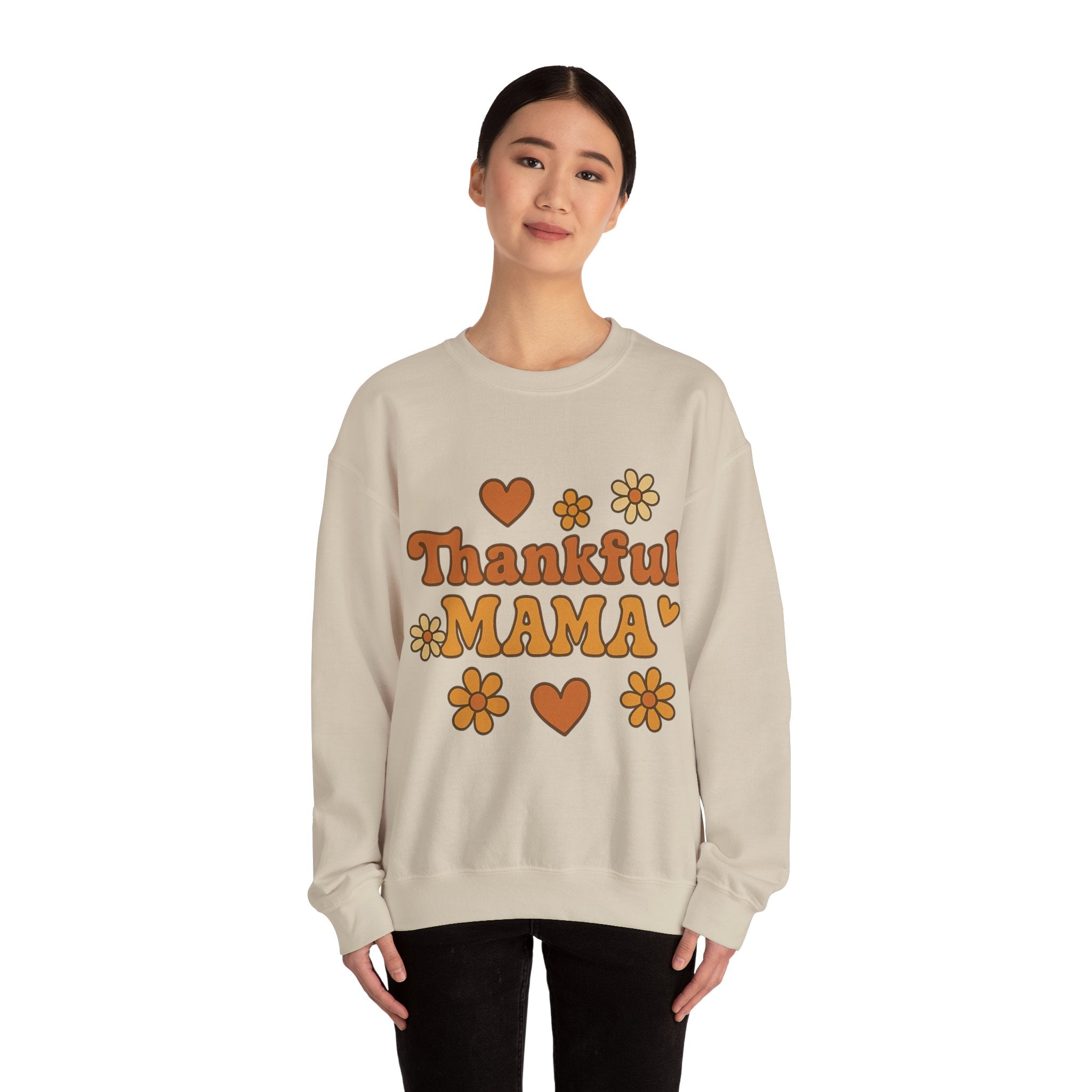 Thankful Mama Crewneck Sweatshirt | Cozy Gift for Moms, Fall Fashion, Family Gatherings, Gratitude Sweater, Thanksgiving Outfit