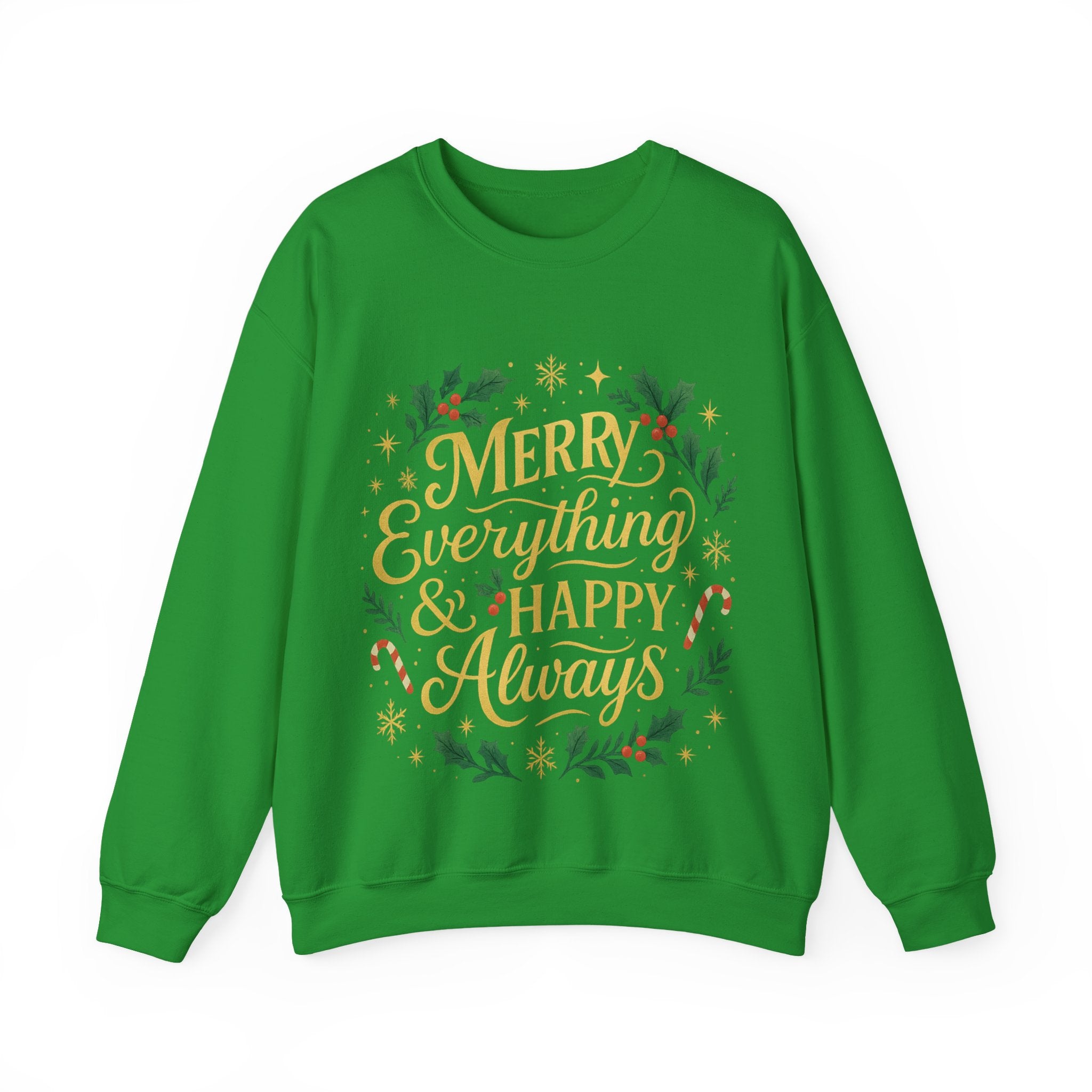 Merry Everything Crewneck Sweatshirt, Christmas Gift, Holiday Apparel, Unisex Sweater, Cozy Winter Wear