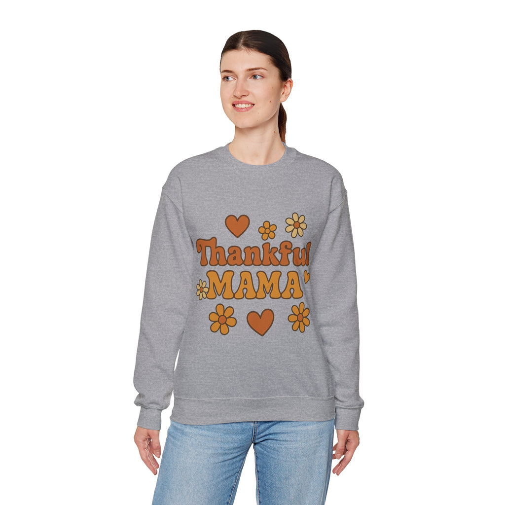 Thankful Mama Crewneck Sweatshirt | Cozy Gift for Moms, Fall Fashion, Family Gatherings, Gratitude Sweater, Thanksgiving Outfit