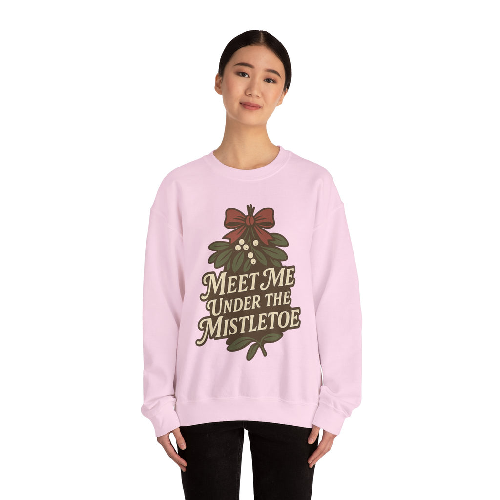 Mistletoe Crewneck Sweatshirt - Cozy Holiday Wear for Couples, Christmas Gift, Winter Apparel, Cute Sweater, Festive Outfit