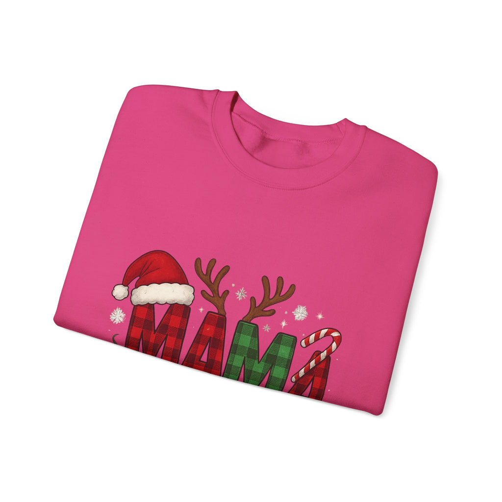 Festive Mama Crewneck Sweatshirt, Christmas Gift for Mom, Holiday Apparel, Merry Mama Sweater, Cozy Family Wear