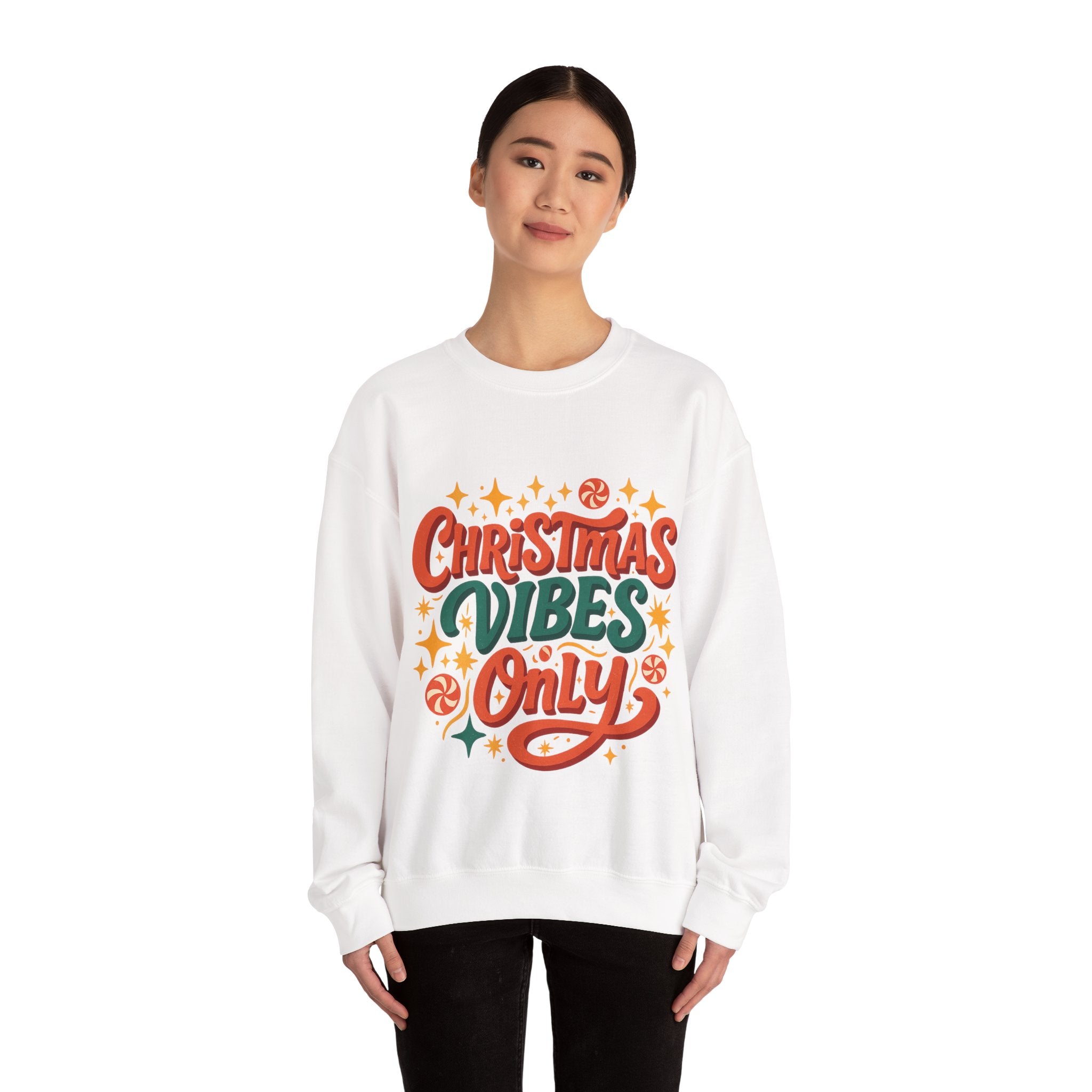 Christmas Vibes Crewneck Sweatshirt | Holiday Sweatshirt, Cozy Gift, Xmas Apparel, Festive Fashion, Comfortable Sweater