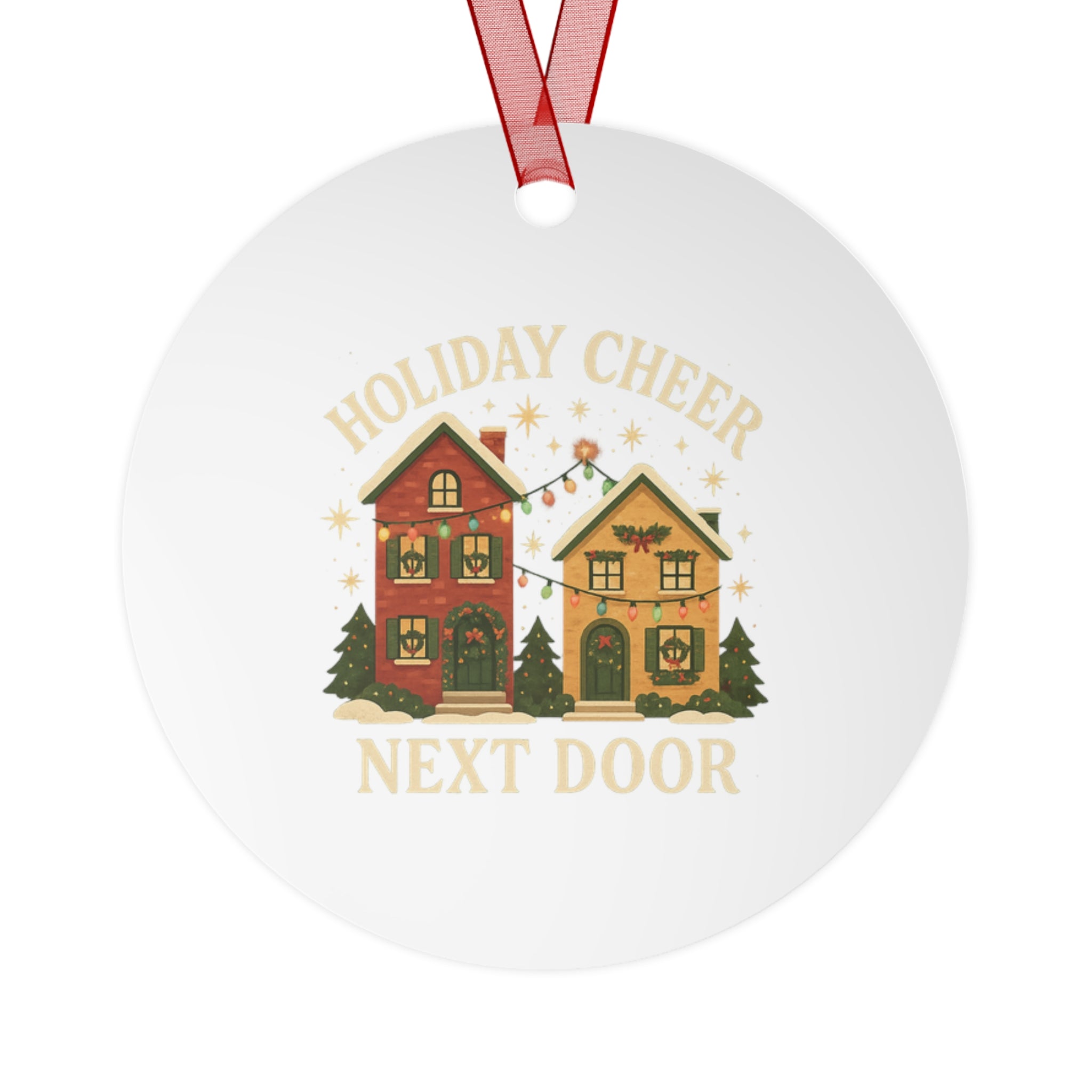 Holiday Cheer Metal Ornaments, Festive Decor for Christmas, Personalized Gift Tags, Winter Wonderland Decorations, Home for the Holidays