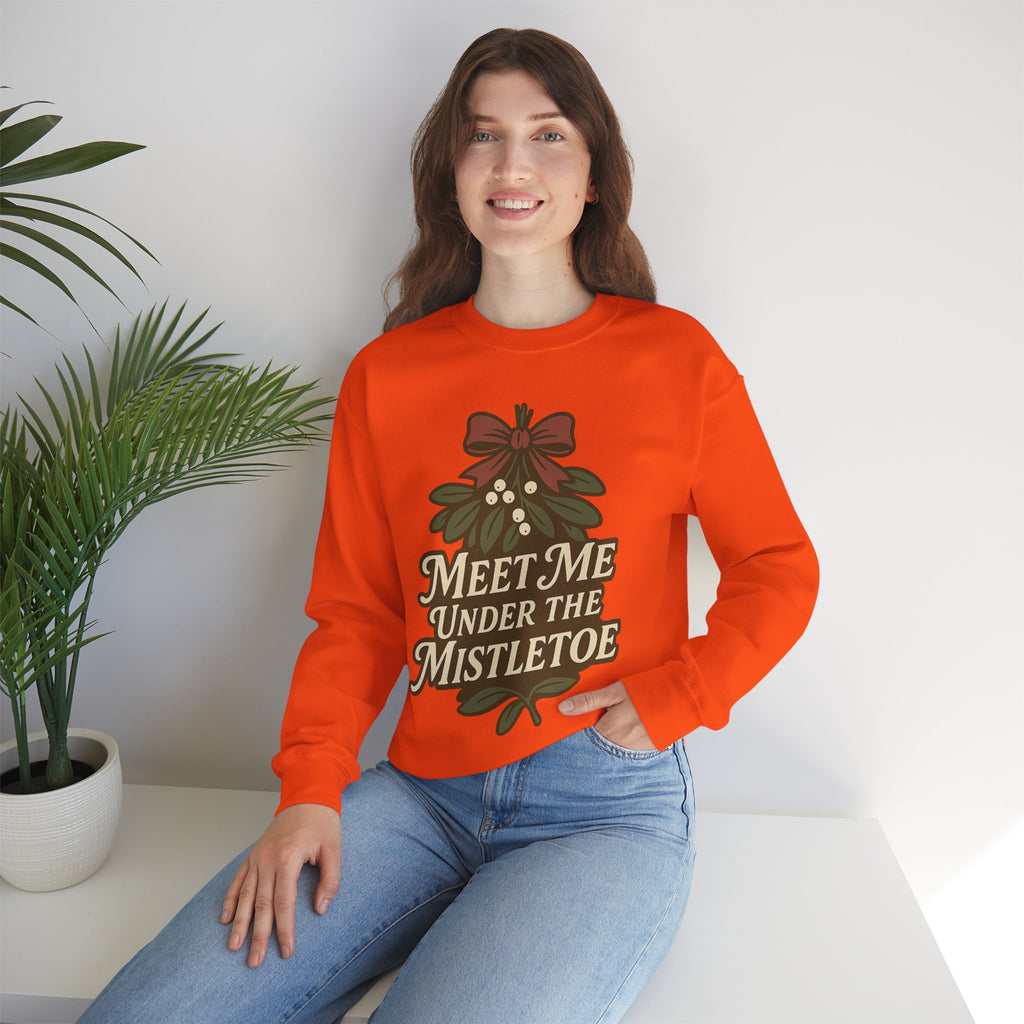 Mistletoe Crewneck Sweatshirt - Cozy Holiday Wear for Couples, Christmas Gift, Winter Apparel, Cute Sweater, Festive Outfit
