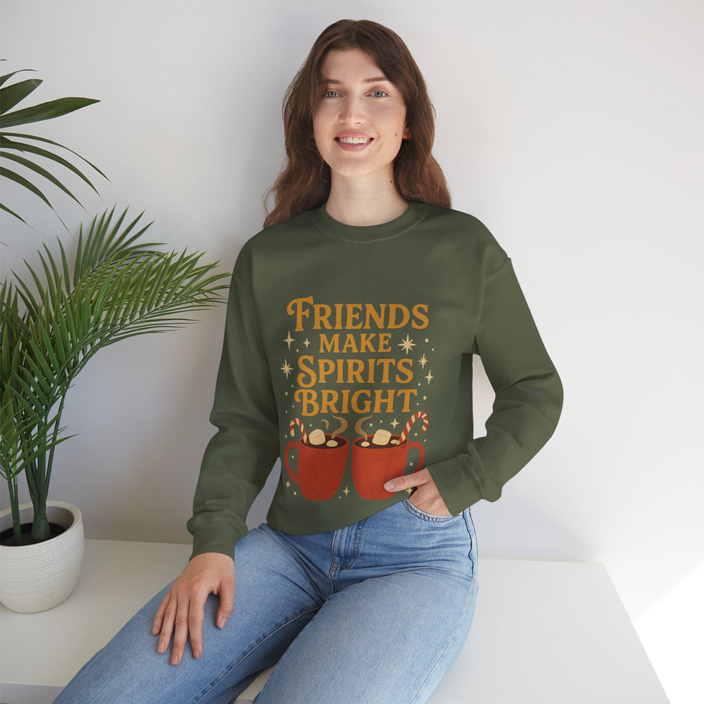 Cozy Friendship Sweatshirt, Unisex Crewneck, Holiday Gift, Comfortable Pullover, Warm Layer, Coffee Lovers Gift