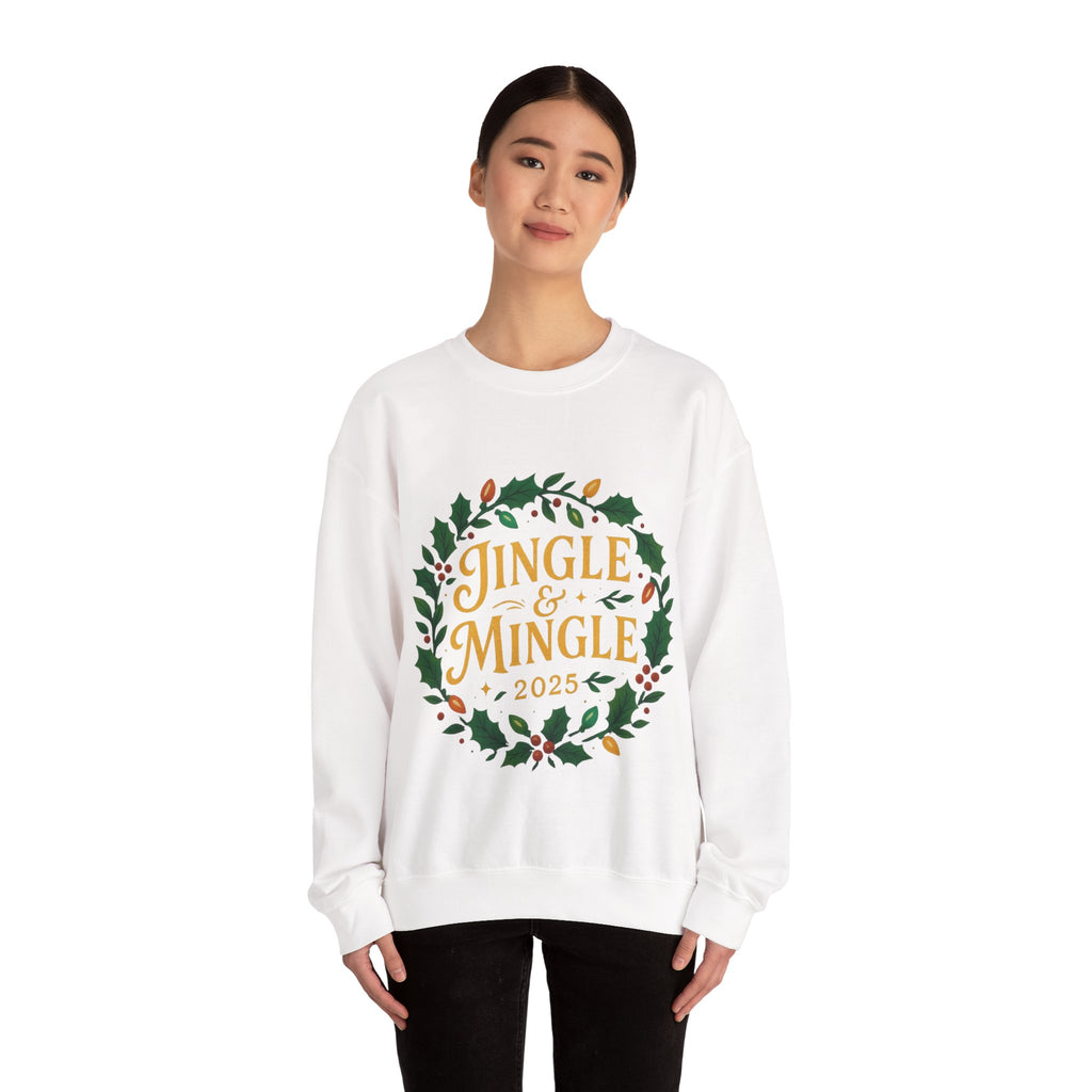 Jingle & Mingle Crewneck Sweatshirt - Cozy Holiday Apparel, Unisex Christmas Gift, Winter Fashion, Festive Sweater, Seasonal Style