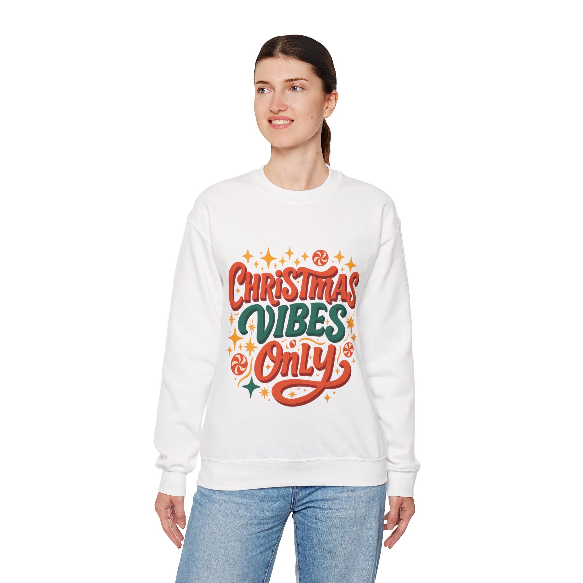 Christmas Vibes Crewneck Sweatshirt | Holiday Sweatshirt, Cozy Gift, Xmas Apparel, Festive Fashion, Comfortable Sweater