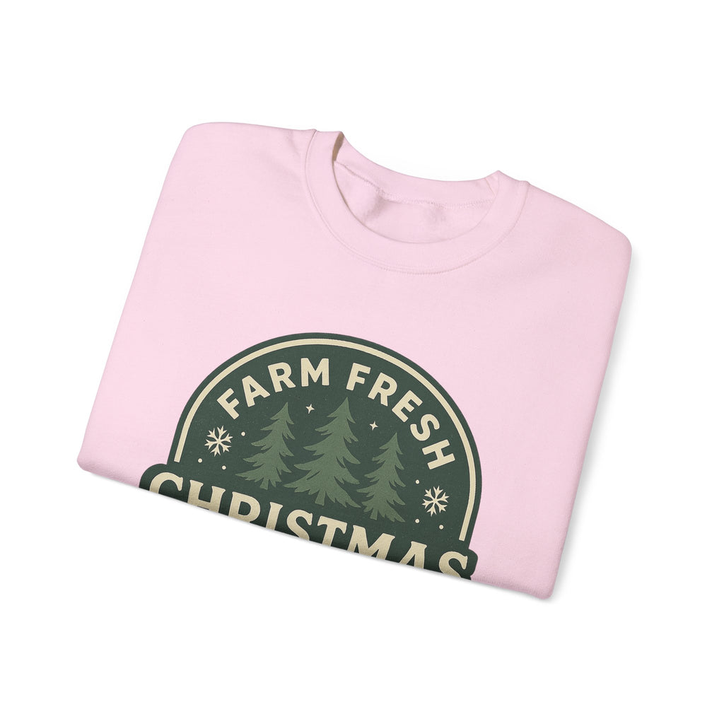 Farm Fresh Christmas Trees Sweatshirt, Cozy Holiday Apparel, Unisex Crewneck, Seasonal Gift, Christmas Sweater, Winter Wardrobe