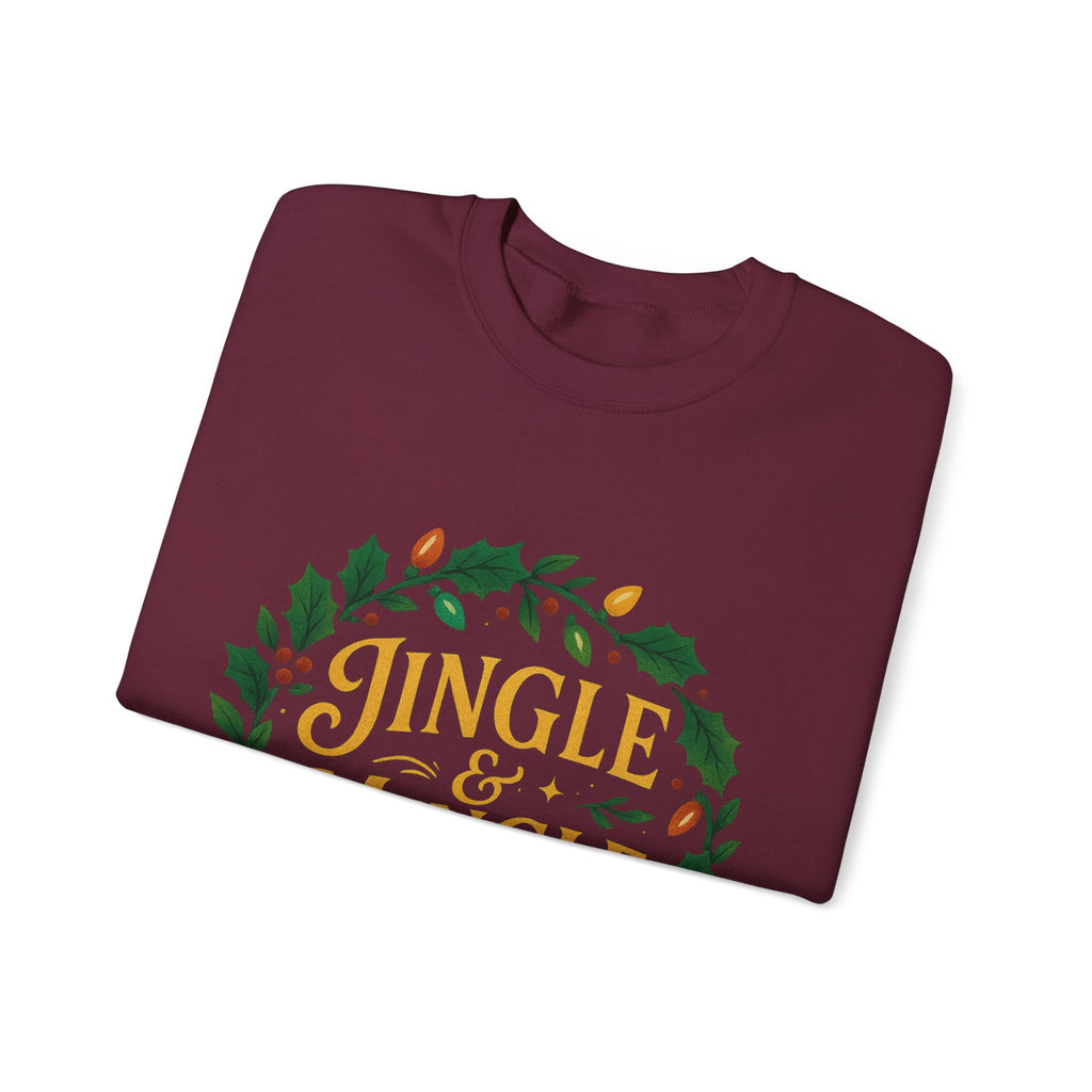 Jingle & Mingle Crewneck Sweatshirt - Cozy Holiday Apparel, Unisex Christmas Gift, Winter Fashion, Festive Sweater, Seasonal Style