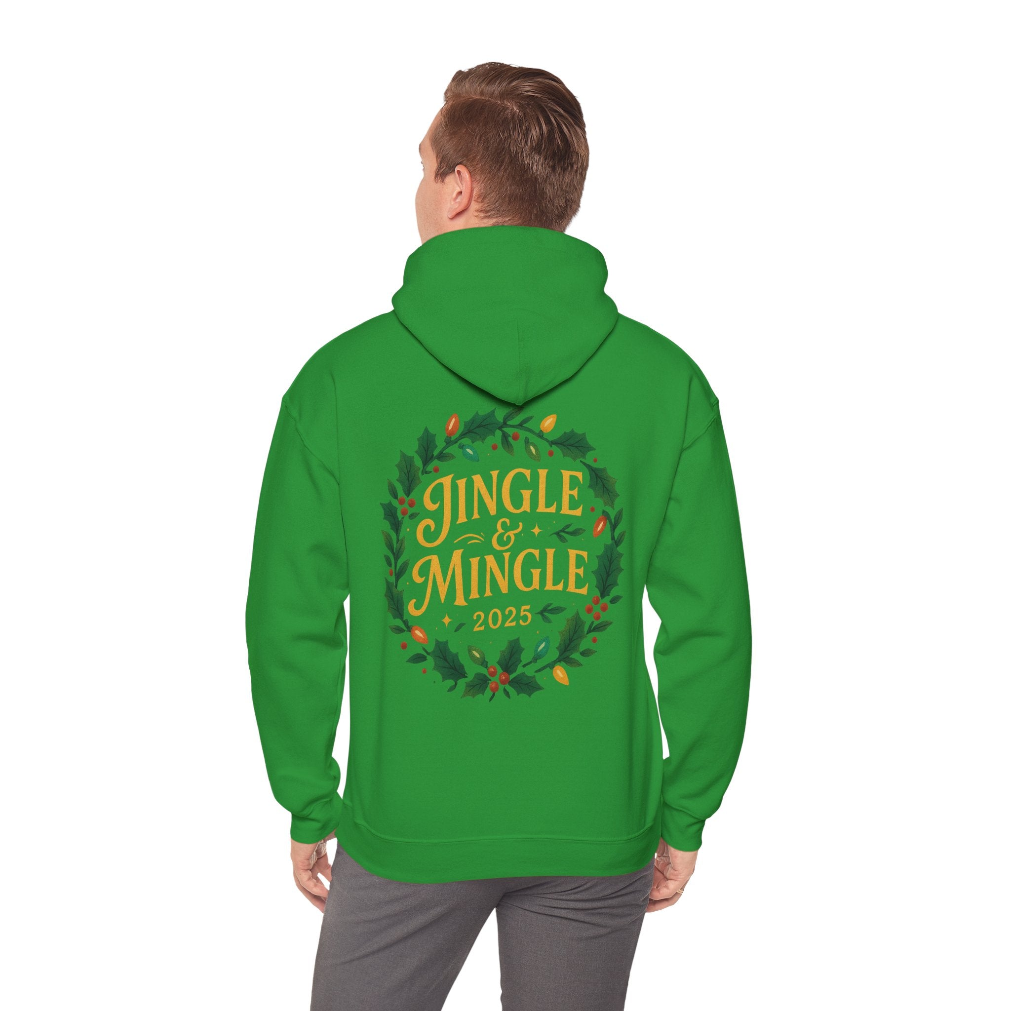Jingle & Mingle Hooded Sweatshirt | Cozy Holiday Sweatshirt, Christmas Gift, Unisex Hoodie, Seasonal Apparel, Winter Wear