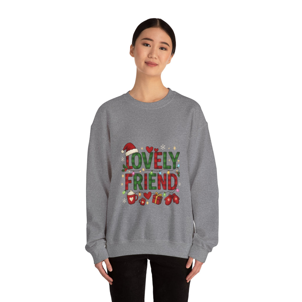 Festive Friendship Sweatshirt, Cozy Gift for Friends, Holiday Crewneck, Unisex Sweater, Christmas Apparel, Cute Gift Idea