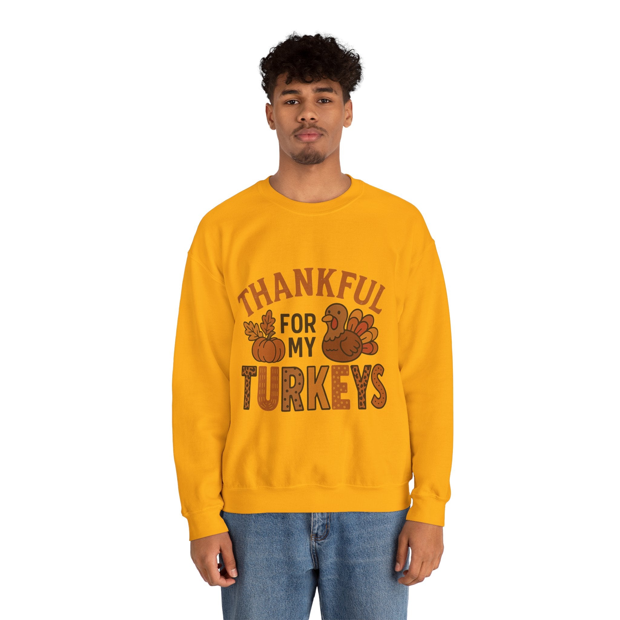 Thankful for My Turkeys Sweatshirt, Cozy Autumn Crewneck, Thanksgiving Apparel, Fall Fashion, Family Gathering Outfits