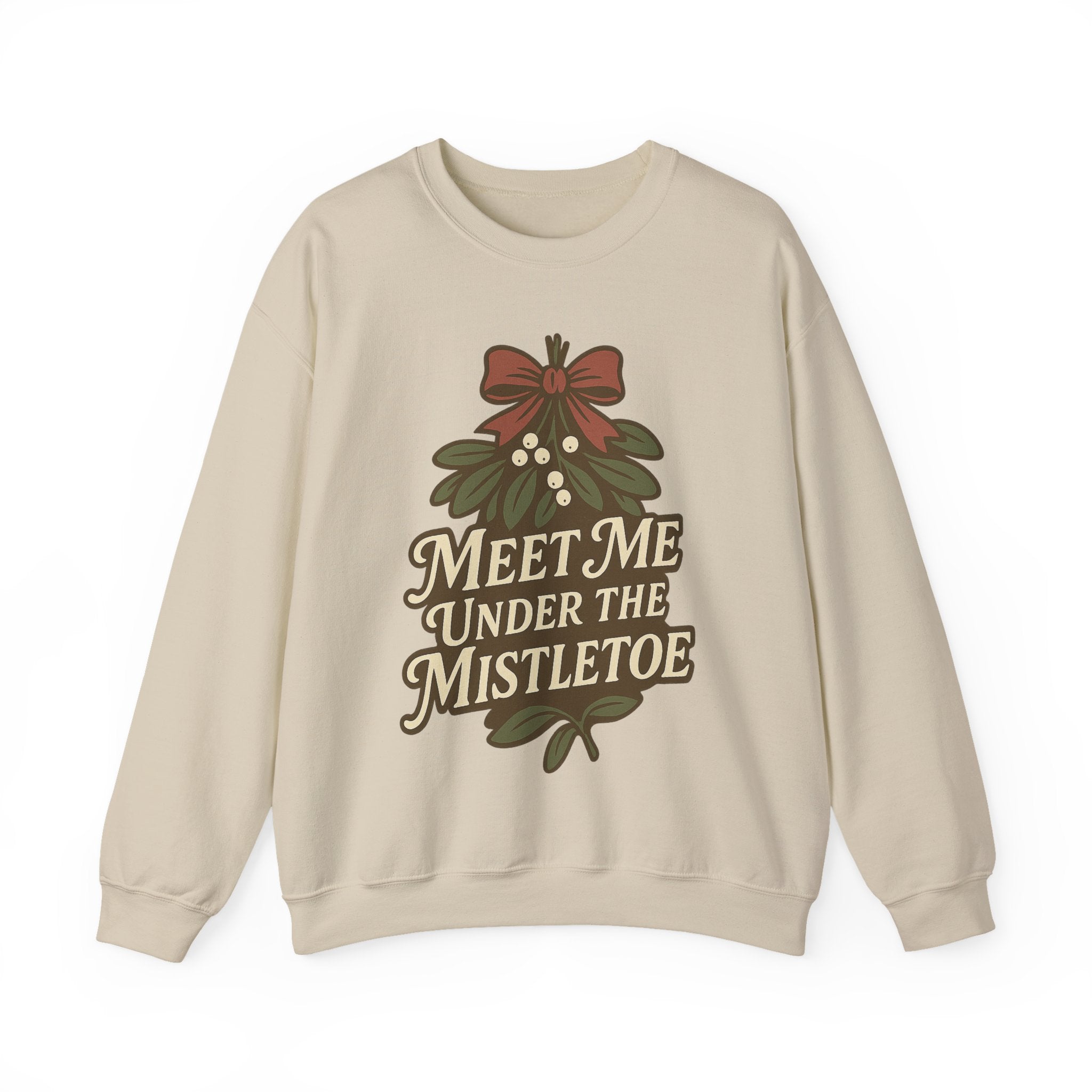 Mistletoe Crewneck Sweatshirt - Cozy Holiday Wear for Couples, Christmas Gift, Winter Apparel, Cute Sweater, Festive Outfit