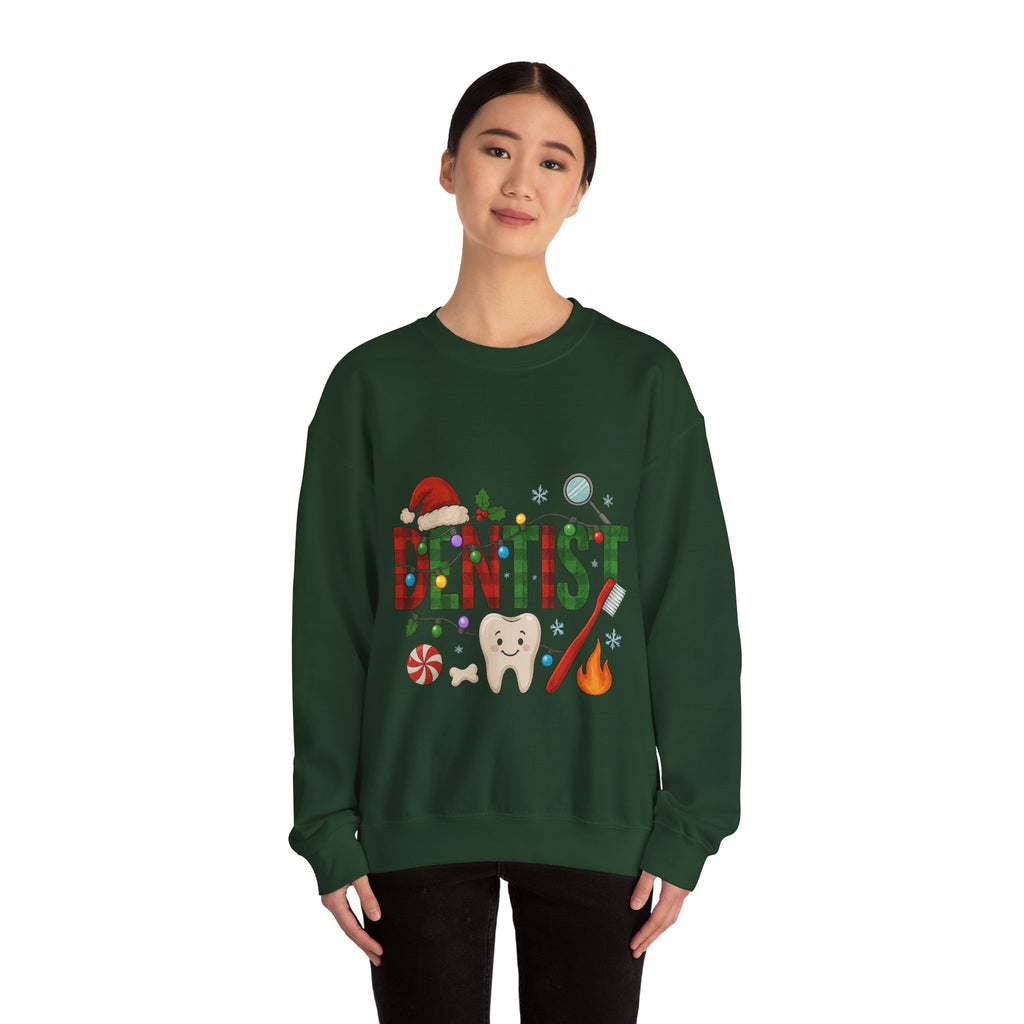 Festive Dentist Crewneck Sweatshirt, Funny Dentist Gift, Holiday Sweater, Christmas Sweatshirt, Unisex Sweatshirt