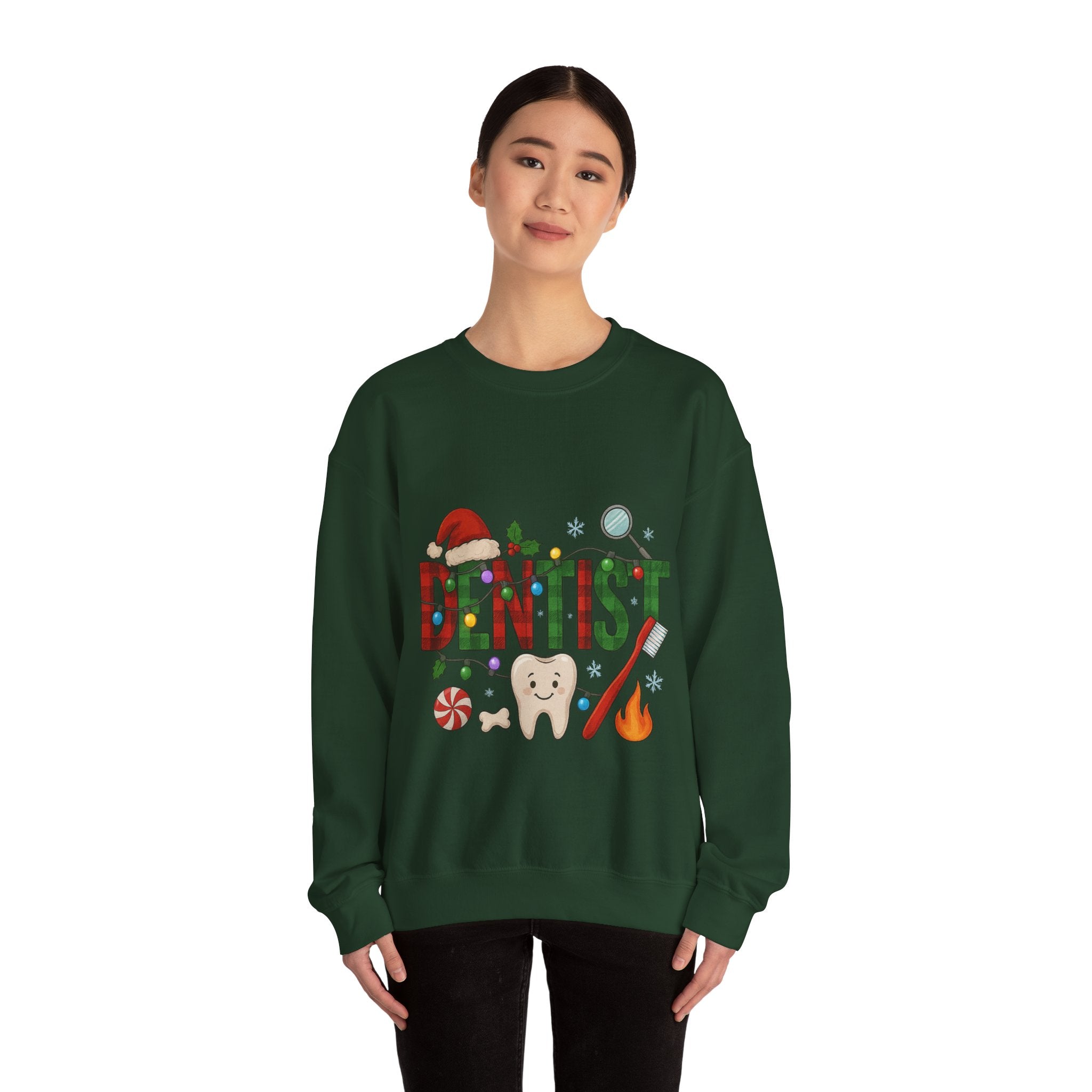 Festive Dentist Crewneck Sweatshirt, Funny Dentist Gift, Holiday Sweater, Christmas Sweatshirt, Unisex Sweatshirt