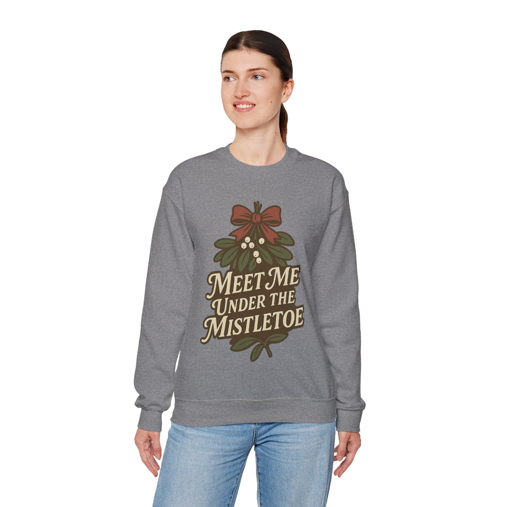 Mistletoe Crewneck Sweatshirt - Cozy Holiday Wear for Couples, Christmas Gift, Winter Apparel, Cute Sweater, Festive Outfit