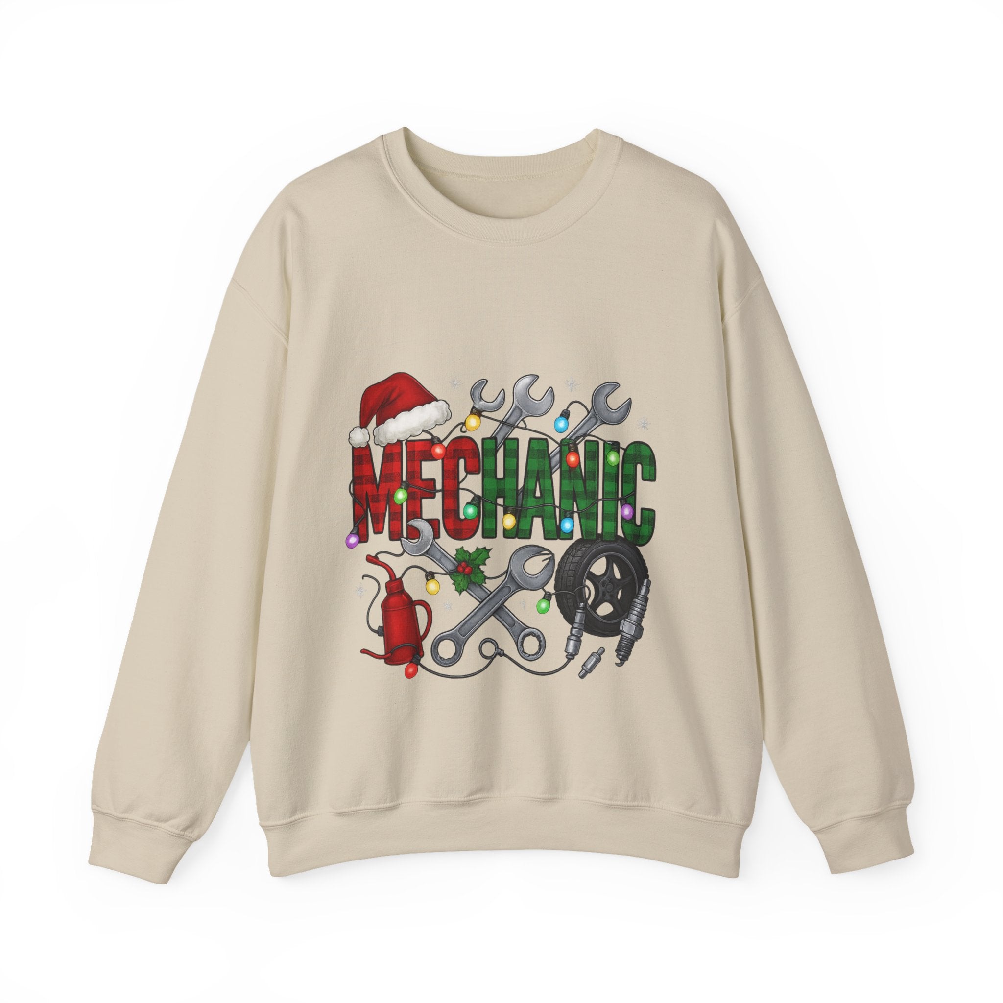 Mechanic Holiday Sweatshirt, Festive Crewneck, Gift for Mechanics, Winter Apparel, Christmas Sweatshirt, Unisex Clothing