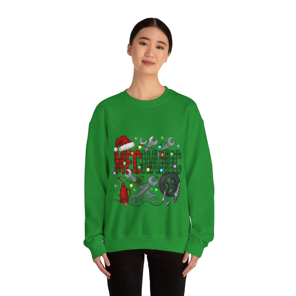 Mechanic Holiday Sweatshirt, Festive Crewneck, Gift for Mechanics, Winter Apparel, Christmas Sweatshirt, Unisex Clothing