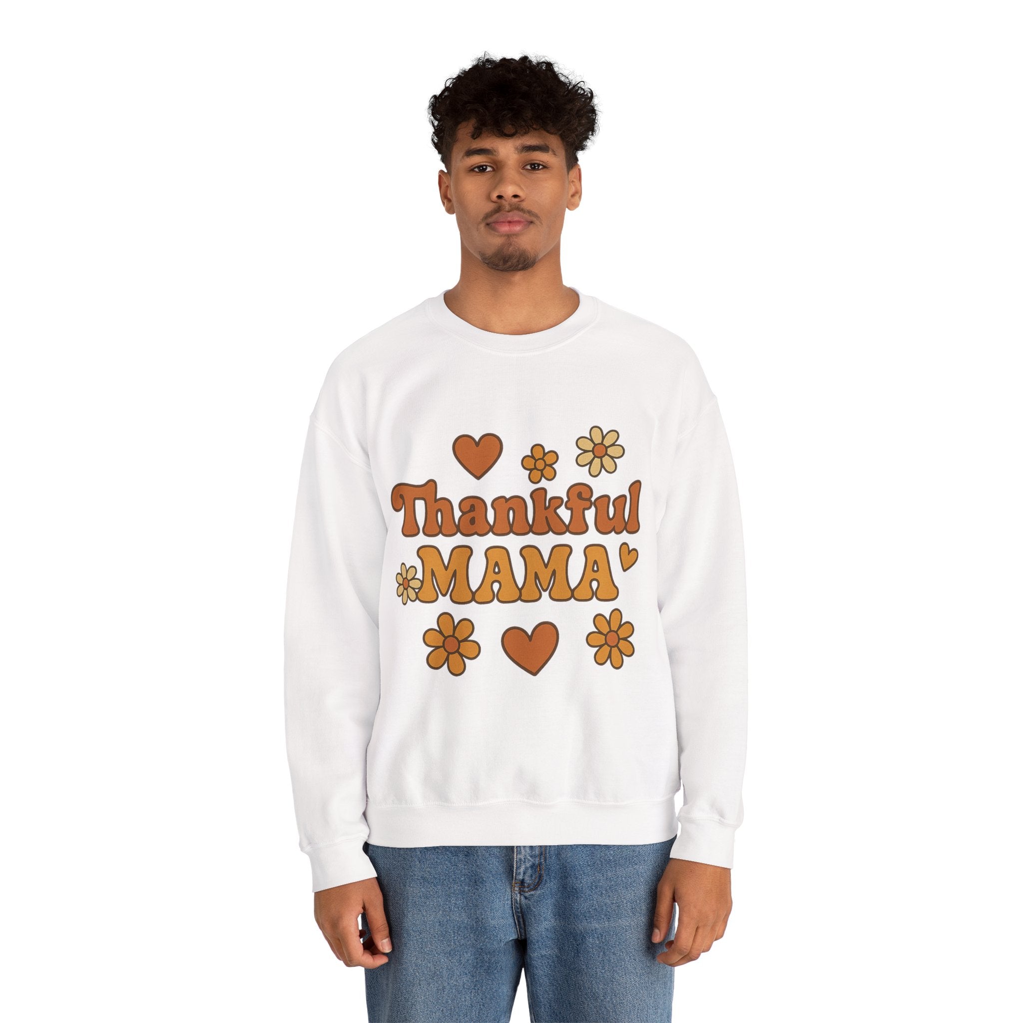 Thankful Mama Crewneck Sweatshirt | Cozy Gift for Moms, Fall Fashion, Family Gatherings, Gratitude Sweater, Thanksgiving Outfit