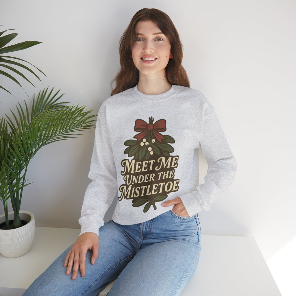 Mistletoe Crewneck Sweatshirt - Cozy Holiday Wear for Couples, Christmas Gift, Winter Apparel, Cute Sweater, Festive Outfit