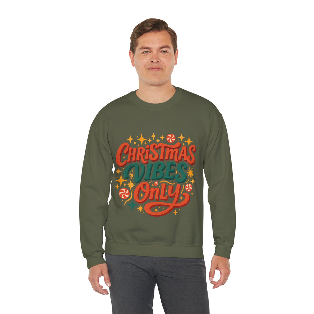 Christmas Vibes Crewneck Sweatshirt | Holiday Sweatshirt, Cozy Gift, Xmas Apparel, Festive Fashion, Comfortable Sweater