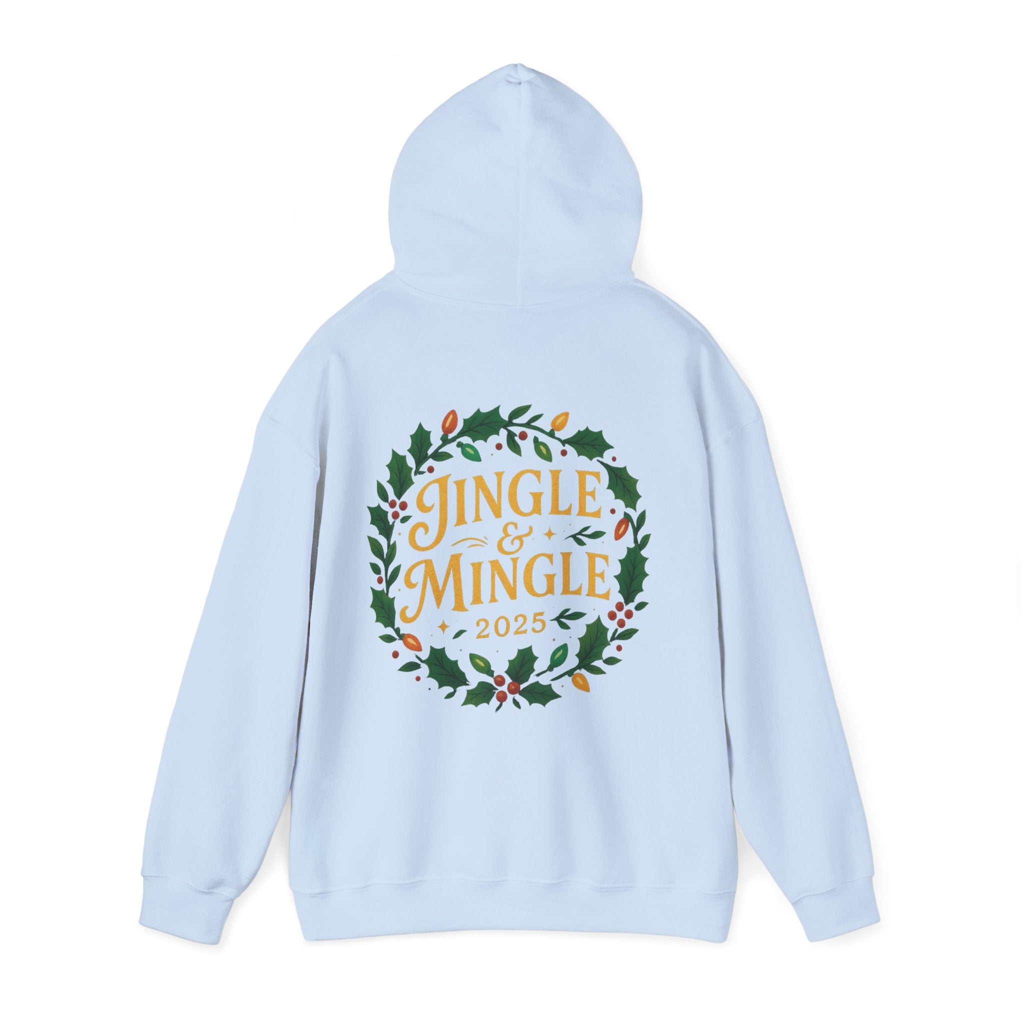 Jingle & Mingle Hooded Sweatshirt | Cozy Holiday Sweatshirt, Christmas Gift, Unisex Hoodie, Seasonal Apparel, Winter Wear