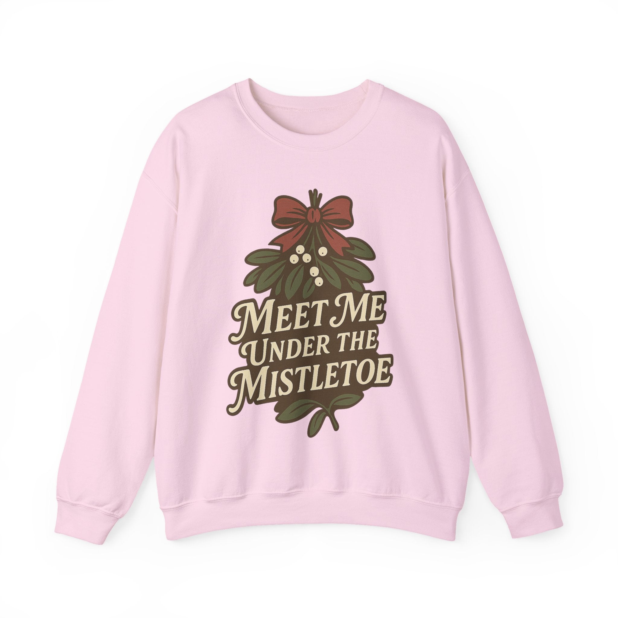 Mistletoe Crewneck Sweatshirt - Cozy Holiday Wear for Couples, Christmas Gift, Winter Apparel, Cute Sweater, Festive Outfit