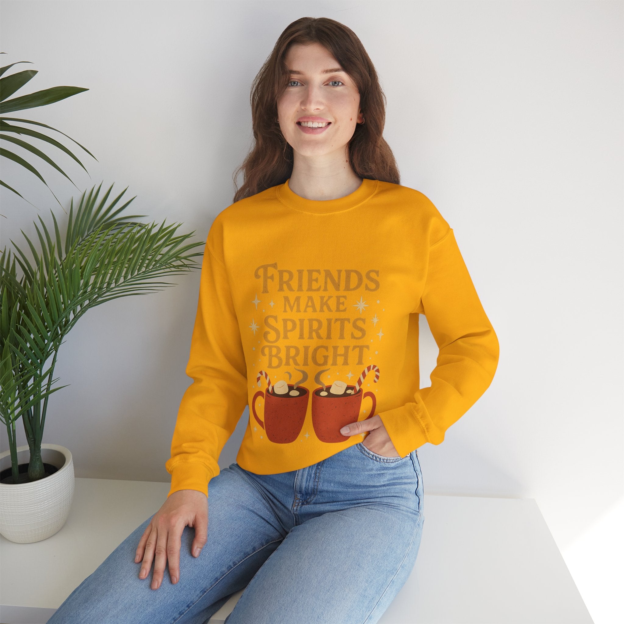 Cozy Friendship Sweatshirt, Unisex Crewneck, Holiday Gift, Comfortable Pullover, Warm Layer, Coffee Lovers Gift