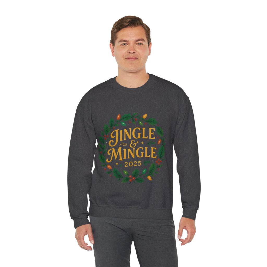 Jingle & Mingle Crewneck Sweatshirt - Cozy Holiday Apparel, Unisex Christmas Gift, Winter Fashion, Festive Sweater, Seasonal Style