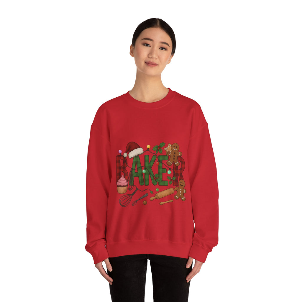 Cozy Baker Sweatshirt, Holiday Baking Gift, Unisex Sweater, Christmas Apparel, Gift for Bakers, Cute Baking Crewneck