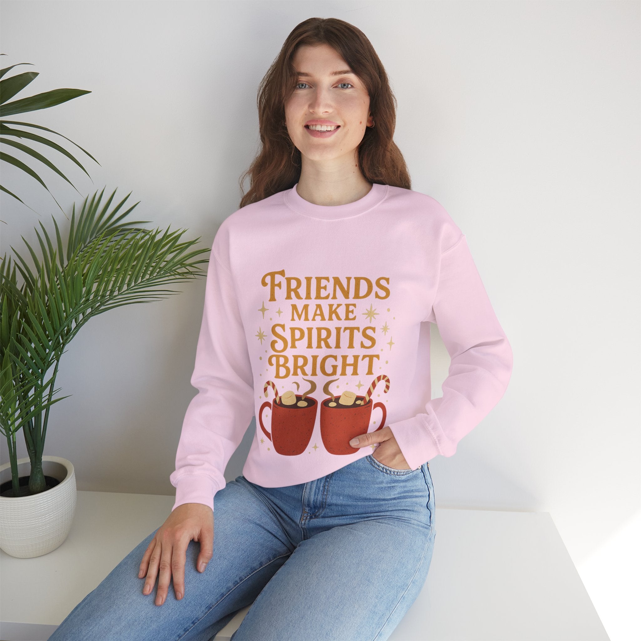 Cozy Friendship Sweatshirt, Unisex Crewneck, Holiday Gift, Comfortable Pullover, Warm Layer, Coffee Lovers Gift