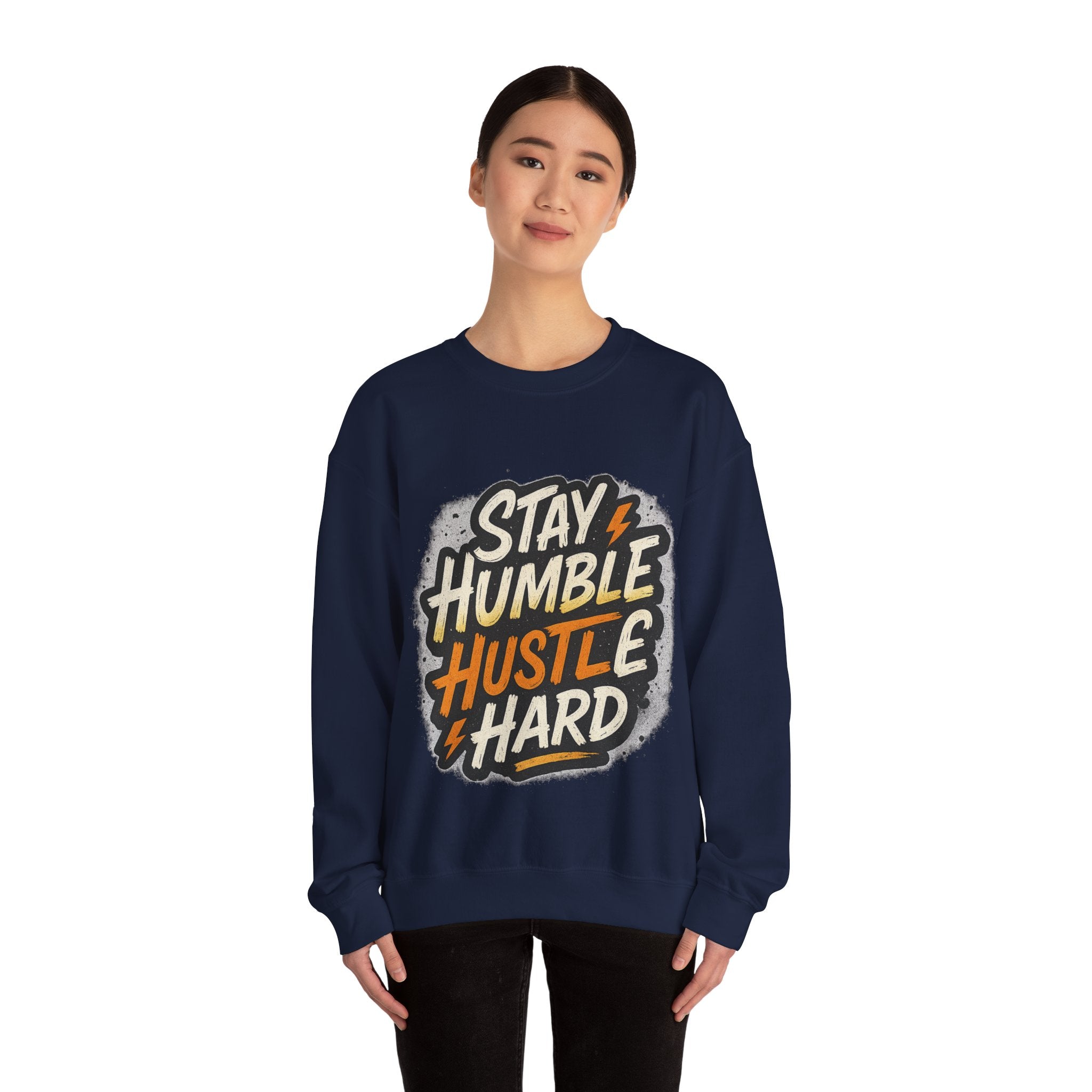 Stay Humble Hustle Hard Crewneck Sweatshirt | Motivational Unisex Sweatshirt | Inspirational Gift | Positive Quote Apparel