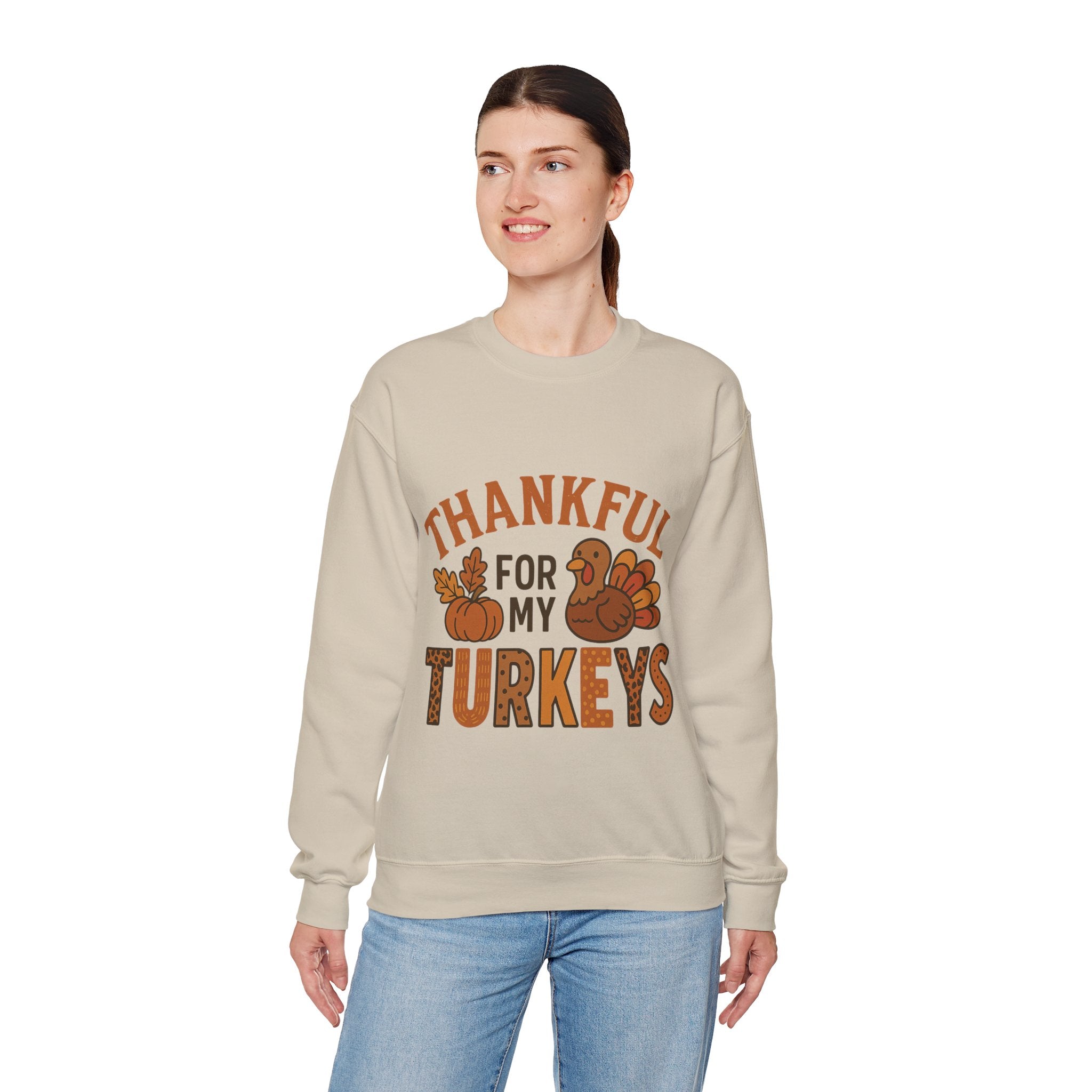 Thankful for My Turkeys Sweatshirt, Cozy Autumn Crewneck, Thanksgiving Apparel, Fall Fashion, Family Gathering Outfits