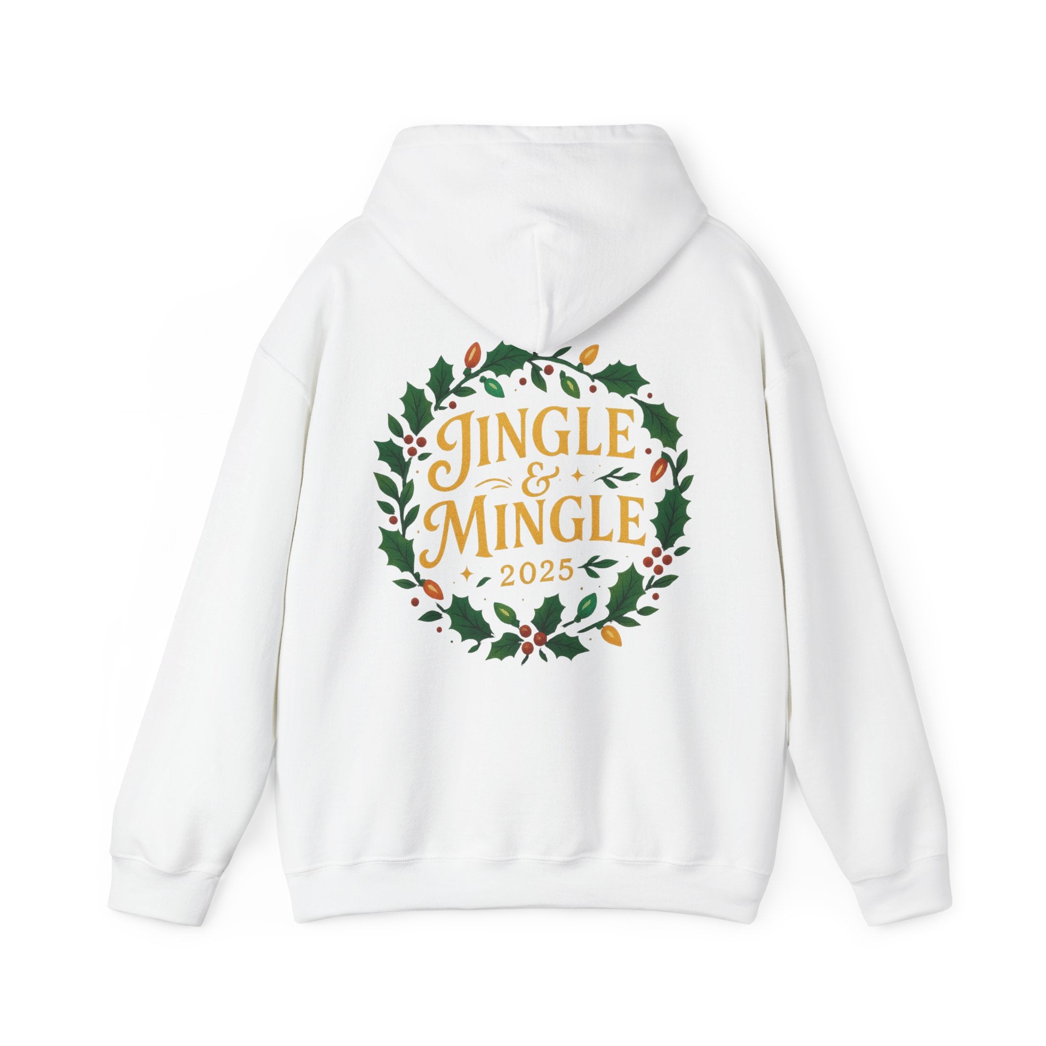 Jingle & Mingle Hooded Sweatshirt | Cozy Holiday Sweatshirt, Christmas Gift, Unisex Hoodie, Seasonal Apparel, Winter Wear