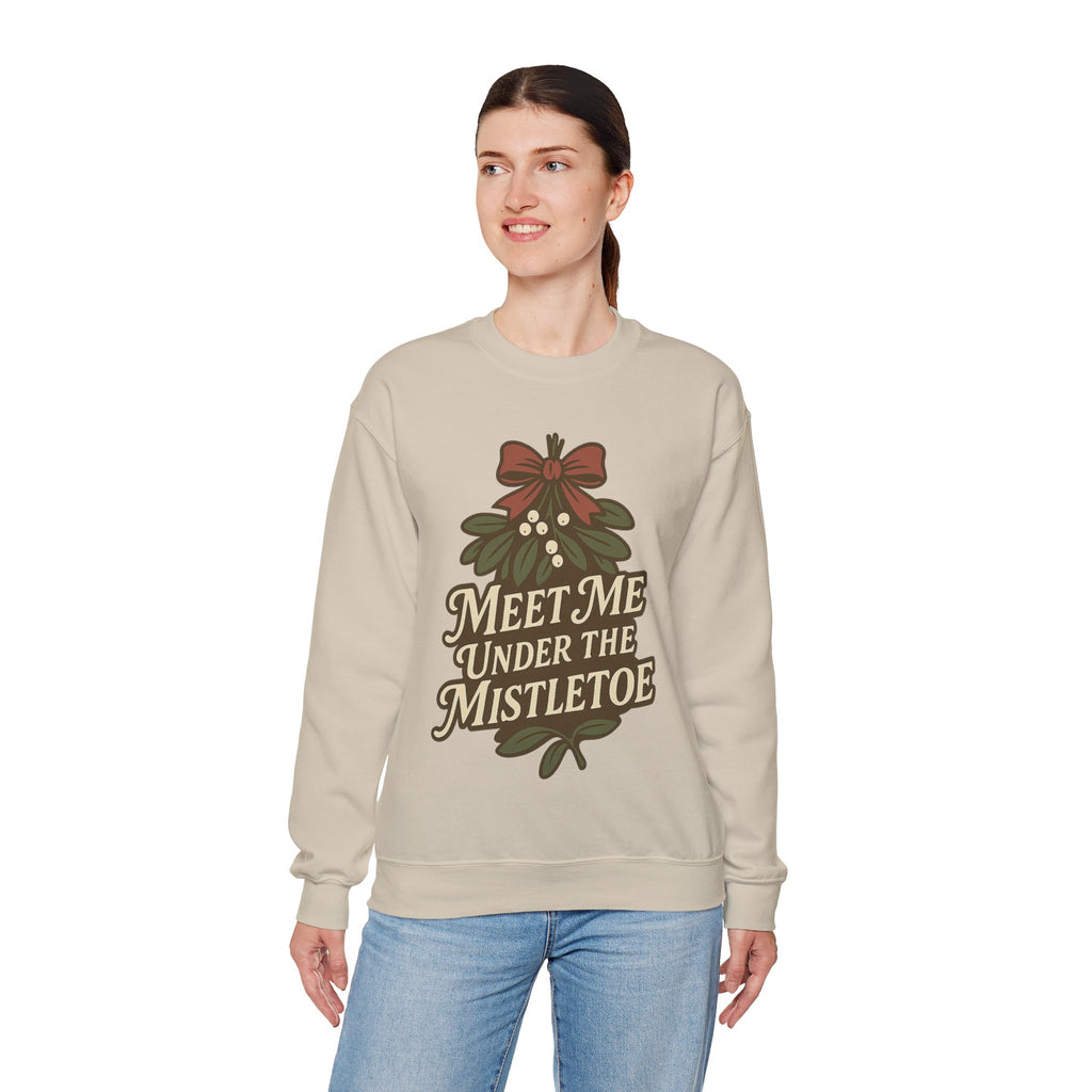 Mistletoe Crewneck Sweatshirt - Cozy Holiday Wear for Couples, Christmas Gift, Winter Apparel, Cute Sweater, Festive Outfit