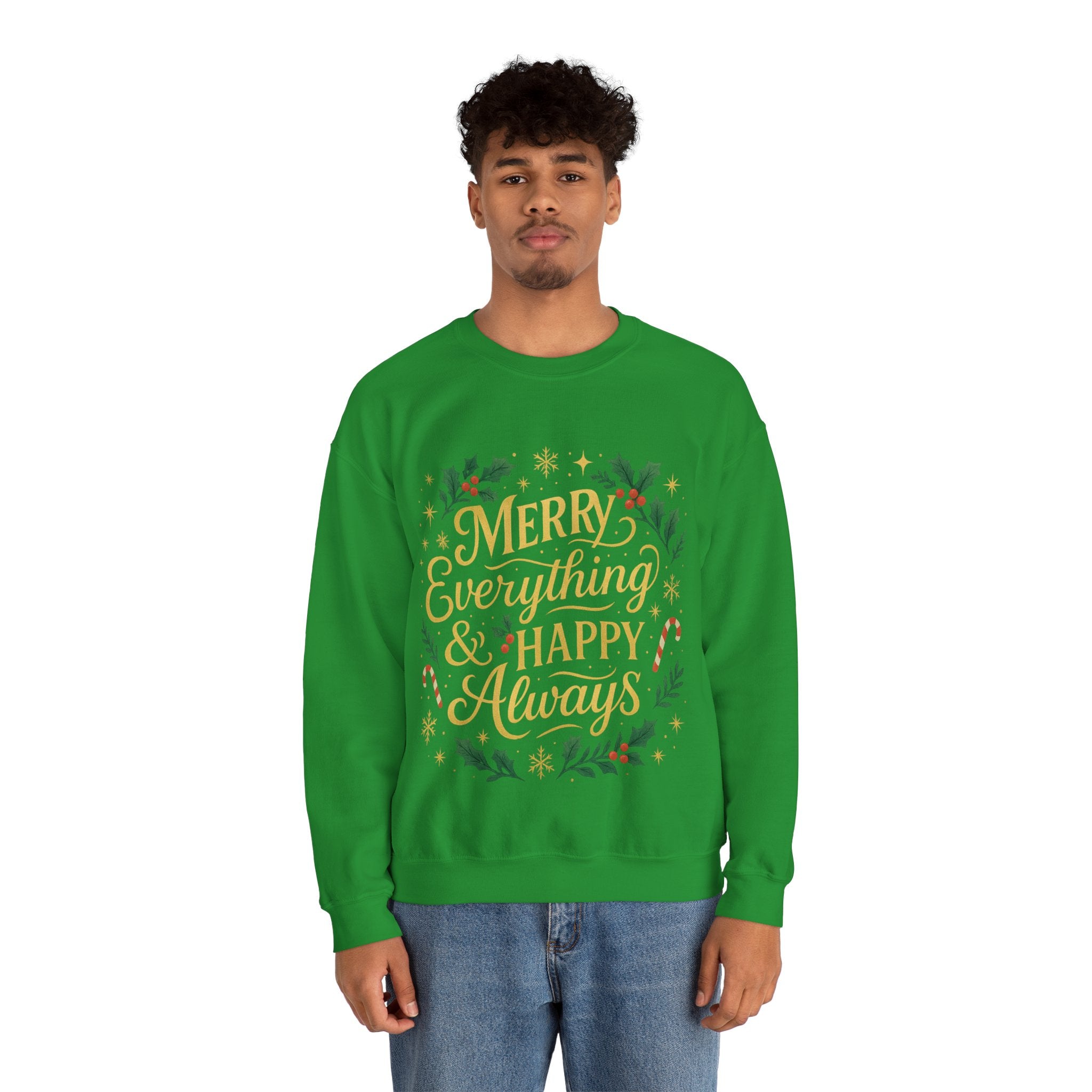 Merry Everything Crewneck Sweatshirt, Christmas Gift, Holiday Apparel, Unisex Sweater, Cozy Winter Wear