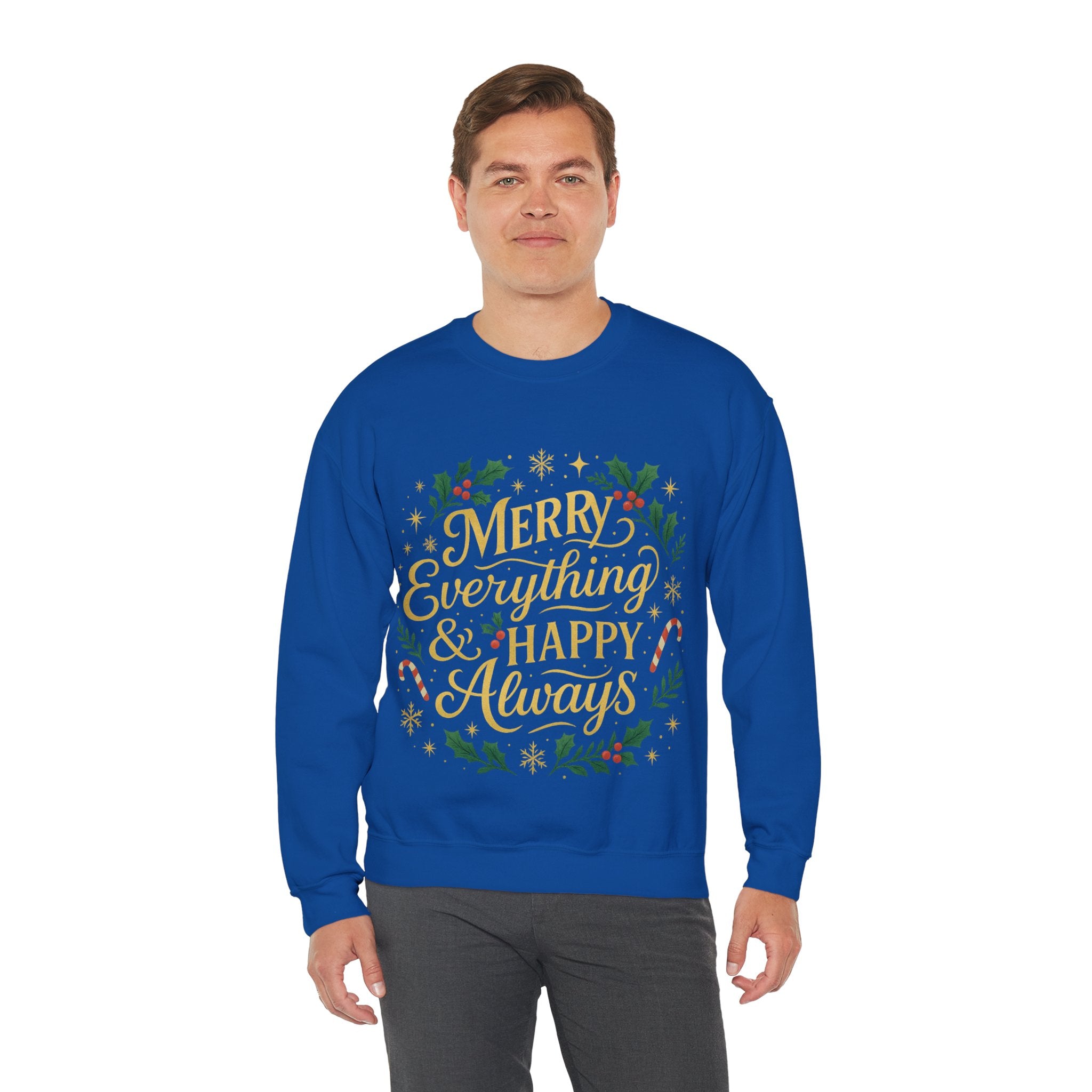 Merry Everything Crewneck Sweatshirt, Christmas Gift, Holiday Apparel, Unisex Sweater, Cozy Winter Wear