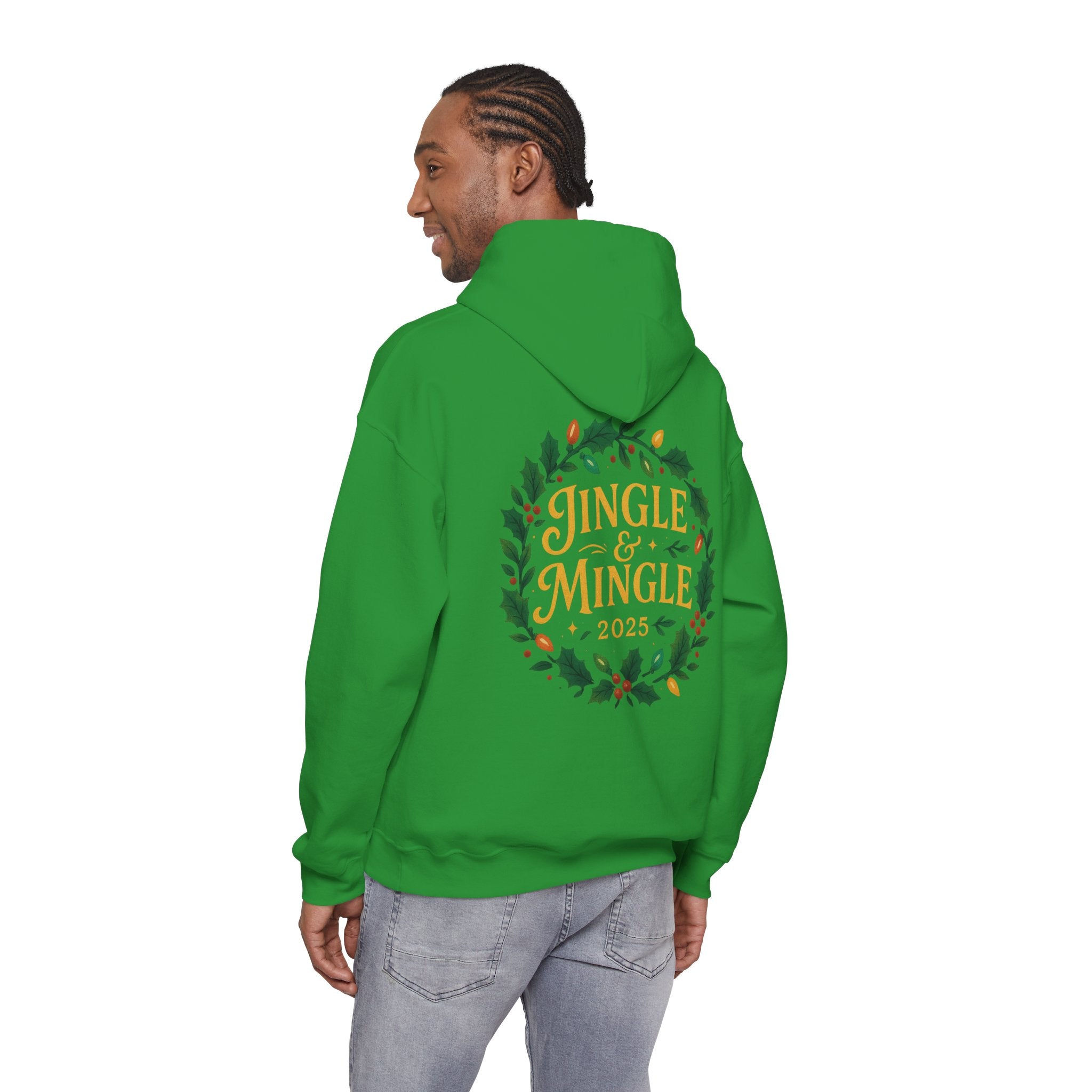 Jingle & Mingle Hooded Sweatshirt | Cozy Holiday Sweatshirt, Christmas Gift, Unisex Hoodie, Seasonal Apparel, Winter Wear