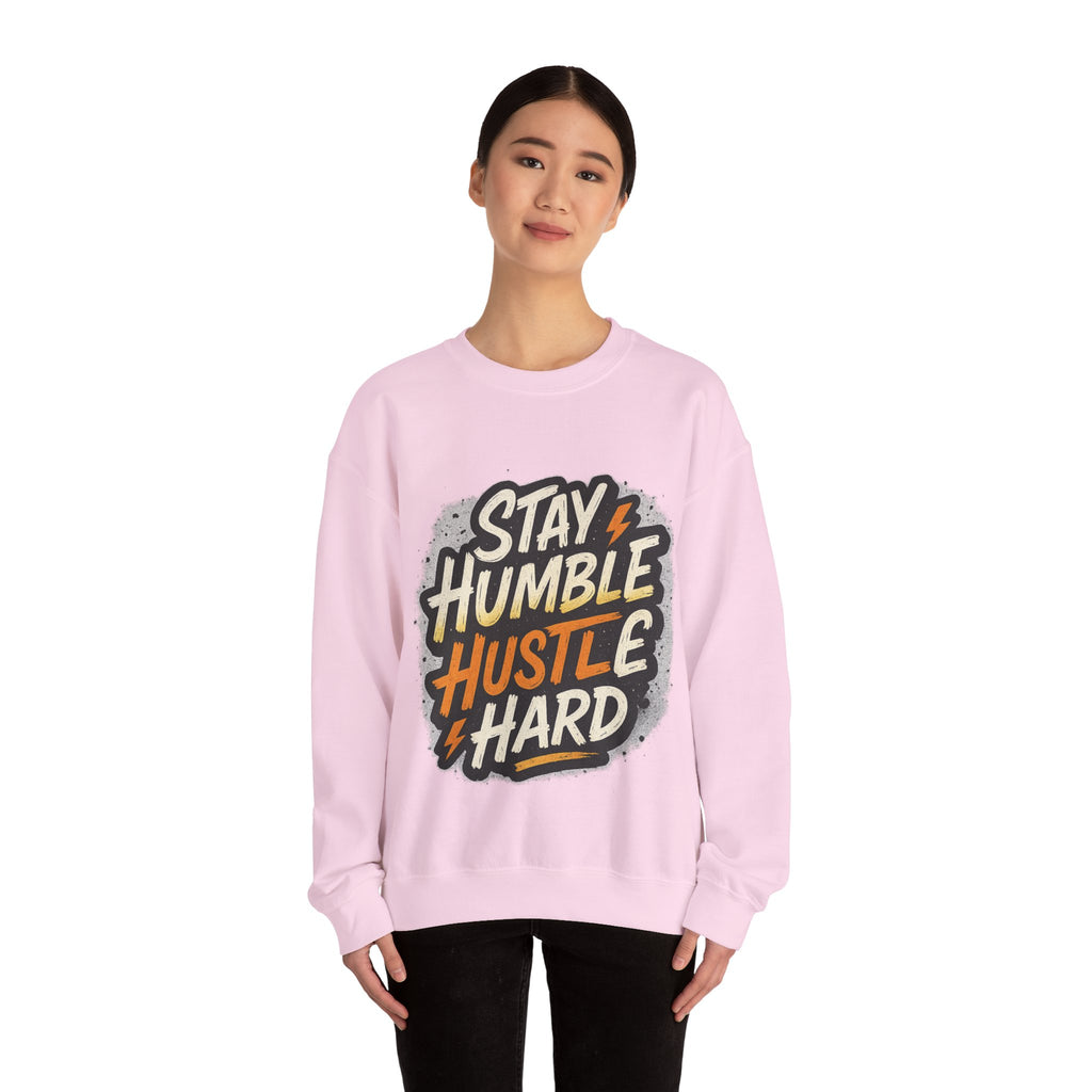 Stay Humble Hustle Hard Crewneck Sweatshirt | Motivational Unisex Sweatshirt | Inspirational Gift | Positive Quote Apparel