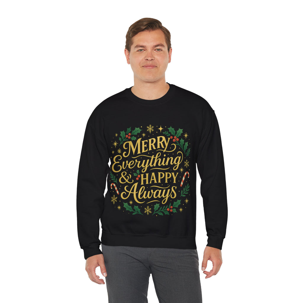 Merry Everything Crewneck Sweatshirt, Christmas Gift, Holiday Apparel, Unisex Sweater, Cozy Winter Wear