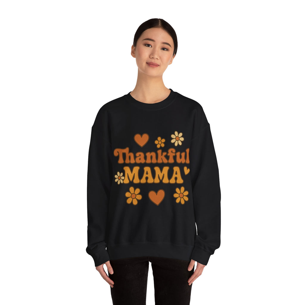 Thankful Mama Crewneck Sweatshirt | Cozy Gift for Moms, Fall Fashion, Family Gatherings, Gratitude Sweater, Thanksgiving Outfit