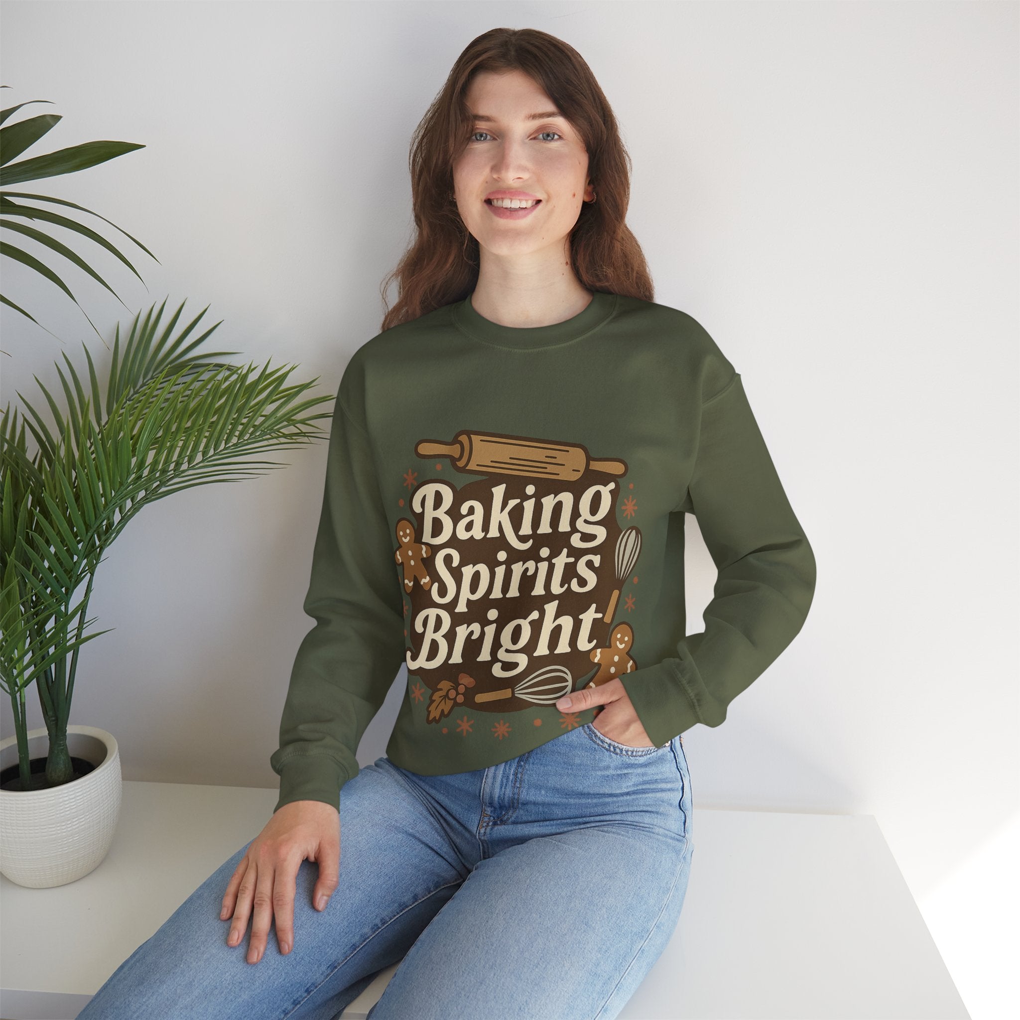 Festive Baking Sweatshirt - Unisex Heavy Blend™, Cozy Crew for the Holidays, Christmas Gift, Baking Enthusiast, Family Gatherings, [...]