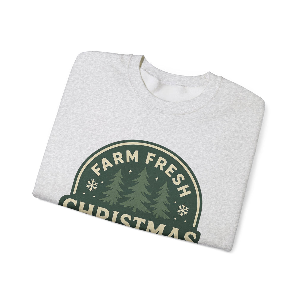 Farm Fresh Christmas Trees Sweatshirt, Cozy Holiday Apparel, Unisex Crewneck, Seasonal Gift, Christmas Sweater, Winter Wardrobe